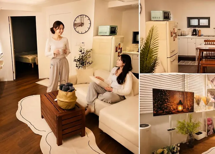 Apartment 1 Minute From Hongdae Entrance Station #4 Beds #hotel Bedding #hongdae Main Street #famous Restaurants #luggage Storage #popular #3 #melow Hongdae Seoul